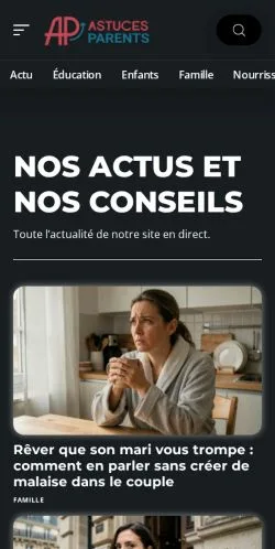 スポンサード記事の掲載先として登録されたAstuces Parentsのサイトプレビュー