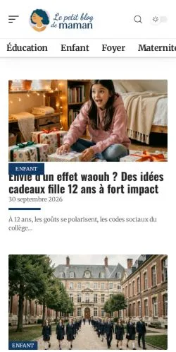 Aperçu du site Petit Blog de Maman, référencé pour publier un article sponsorisé