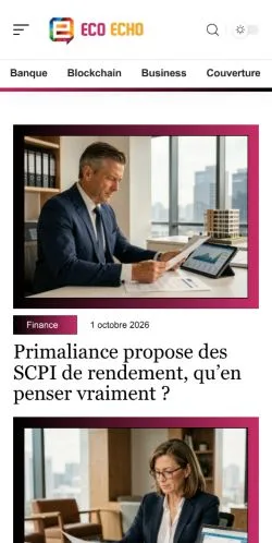 Vista previa del sitio Eco Echo Finance, referenciado para publicar artículos patrocinados
