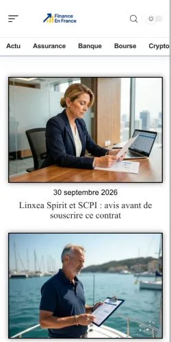 Vista previa del sitio Finance En France, referenciado para publicar artículos patrocinados