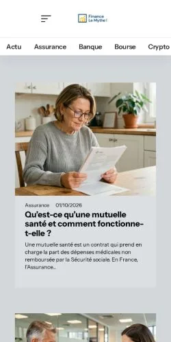 Voorbeeld van de website Finance Le Mythe, vermeld voor de publicatie van gesponsorde artikelen