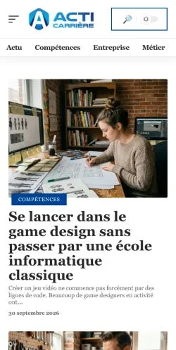 Anteprima del sito Acti Carrière, referenziato per la pubblicazione di articoli sponsorizzati