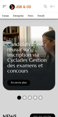 Aperçu du site Job And Co, référencé pour publier un article sponsorisé