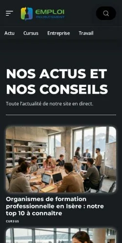 스폰서 기사 게재 매체로 등록된 Emploi Recrutement 사이트 미리보기