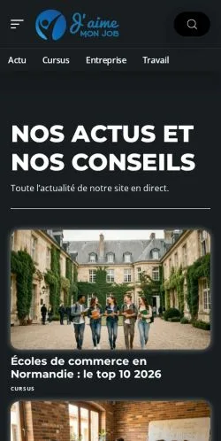 Voorbeeld van de website J'aime Mon Job, vermeld voor de publicatie van gesponsorde artikelen