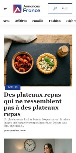 Forhåndsvisning af Annonces France Magazine, opført til udgivelse af sponsorerede artikler
