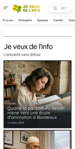 Vorschau der Website Je Veux De L'info, gelistet für die Veröffentlichung gesponserter Artikel