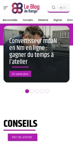Voorbeeld van de website Bango Décrypte L'Actualité, vermeld voor de publicatie van gesponsorde artikelen