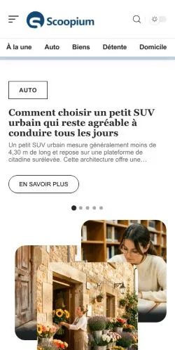 스폰서 기사 게재 매체로 등록된 Scoopium 사이트 미리보기