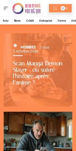 Anteprima del sito On Ne M'avait Pas Dit, referenziato per la pubblicazione di articoli sponsorizzati