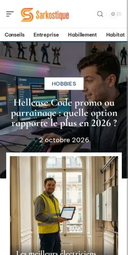 Voorbeeld van de website Sarkostique, vermeld voor de publicatie van gesponsorde artikelen