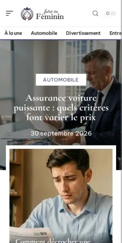 Voorbeeld van de website Future Au Féminin, vermeld voor de publicatie van gesponsorde artikelen