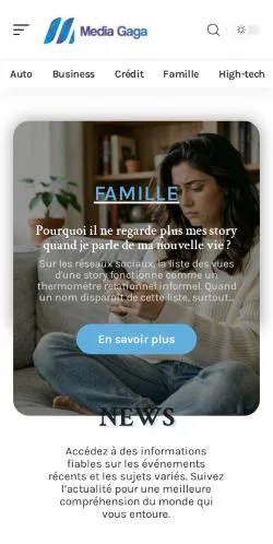 Voorbeeld van de website Media Gaga, vermeld voor de publicatie van gesponsorde artikelen