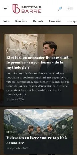 Podgląd witryny Bertrand Barré Blog, ujętej jako miejsce publikacji artykułów sponsorowanych