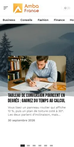 Anteprima del sito AmbaFrance Info, referenziato per la pubblicazione di articoli sponsorizzati