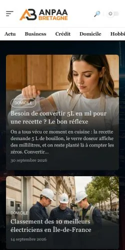 스폰서 기사 게재 매체로 등록된 ANPAA Bretagne 사이트 미리보기
