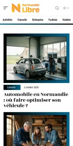 스폰서 기사 게재 매체로 등록된 Normandie Libre 사이트 미리보기