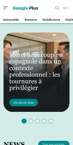 Vista previa del sitio Google Plus Actu, referenciado para publicar artículos patrocinados
