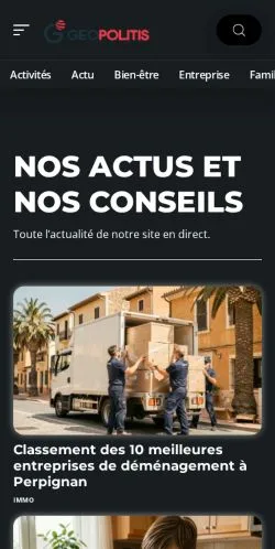 Anteprima del sito Geopolitis, referenziato per la pubblicazione di articoli sponsorizzati