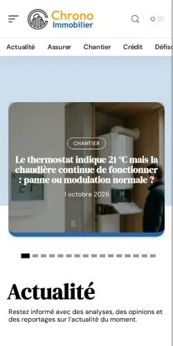 스폰서 기사 게재 매체로 등록된 Chrono Immobilier 사이트 미리보기