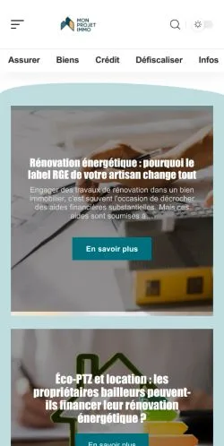 Anteprima del sito Mon Projet Immo, referenziato per la pubblicazione di articoli sponsorizzati