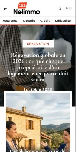 Anteprima del sito 123 Net Immo, referenziato per la pubblicazione di articoli sponsorizzati