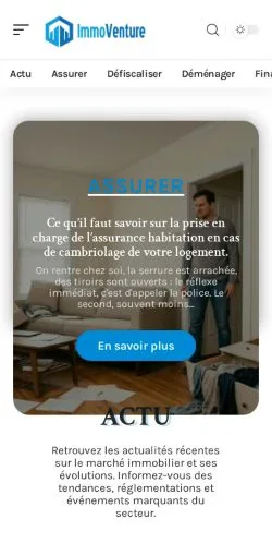 Anteprima del sito ImmoVenture Actu, referenziato per la pubblicazione di articoli sponsorizzati