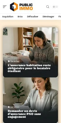 Anteprima del sito Public Immo Actu, referenziato per la pubblicazione di articoli sponsorizzati