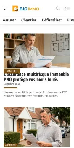 Anteprima del sito Big Immo Actualités, referenziato per la pubblicazione di articoli sponsorizzati