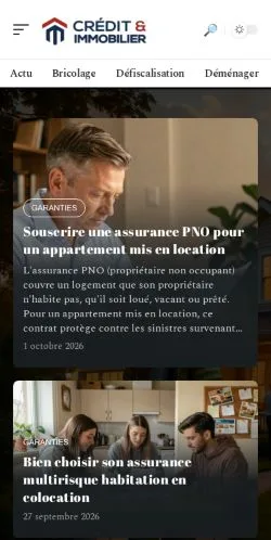 스폰서 기사 게재 매체로 등록된 Crédit Et Immobilier 사이트 미리보기