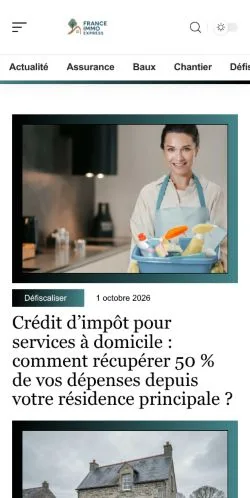 Anteprima del sito France Immo Express, referenziato per la pubblicazione di articoli sponsorizzati
