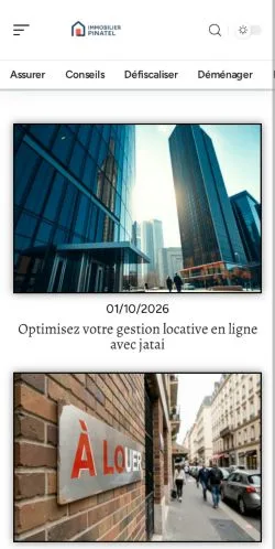 스폰서 기사 게재 매체로 등록된 Immobilier Pinatel 사이트 미리보기