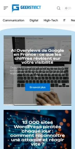 스폰서 기사 게재 매체로 등록된 Geekstinct 사이트 미리보기