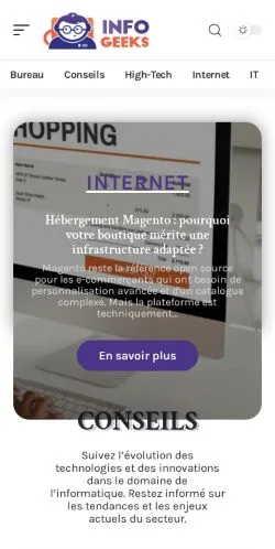 Anteprima del sito Info Geeks, referenziato per la pubblicazione di articoli sponsorizzati