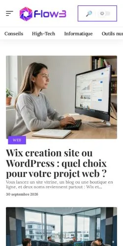 Vista previa del sitio Flow3 Tech News, referenciado para publicar artículos patrocinados