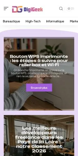 Anteprima del sito DigiGeek, referenziato per la pubblicazione di articoli sponsorizzati
