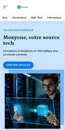 Podgląd witryny Moxyone Innovations, ujętej jako miejsce publikacji artykułów sponsorowanych