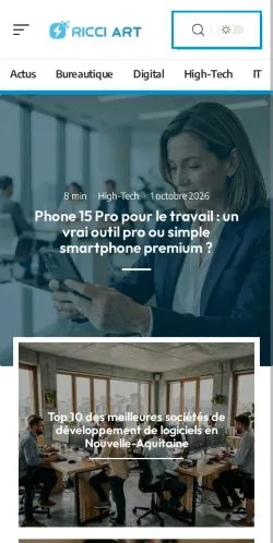 스폰서 기사 게재 매체로 등록된 Ricci Art High-Tech 사이트 미리보기