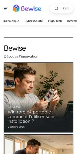 Vista previa del sitio Bewise, referenciado para publicar artículos patrocinados