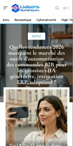 Anteprima del sito Liaisons Numériques, referenziato per la pubblicazione di articoli sponsorizzati