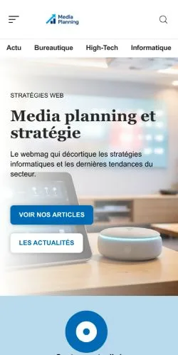 Voorbeeld van de website Media Planning, vermeld voor de publicatie van gesponsorde artikelen