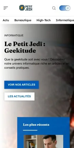 Vista previa del sitio Petit Jedï, referenciado para publicar artículos patrocinados