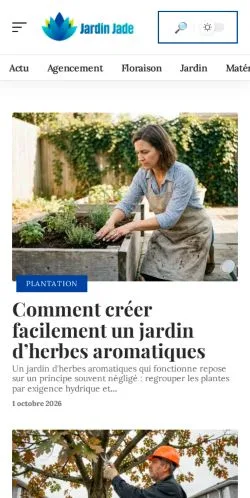 Förhandsvisning av webbplatsen Jardin Jade Conseils, listad för publicering av sponsrade artiklar