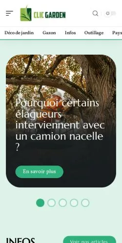 Vista previa del sitio Clic Garden, referenciado para publicar artículos patrocinados