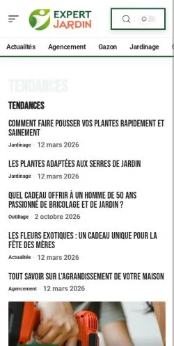 Anteprima del sito Expert Jardin, referenziato per la pubblicazione di articoli sponsorizzati