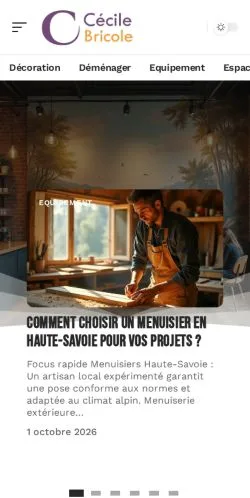 Vista previa del sitio Cécile Bricole, referenciado para publicar artículos patrocinados