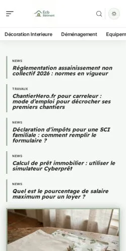Vorschau der Website Ecb Bâtiment, gelistet für die Veröffentlichung gesponserter Artikel