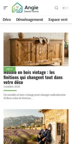 Preview of the Angie Sweet Home website, listed for sponsored article publication
