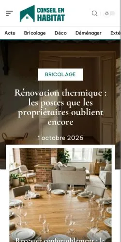 Vista previa del sitio Conseil en Habitat, referenciado para publicar artículos patrocinados