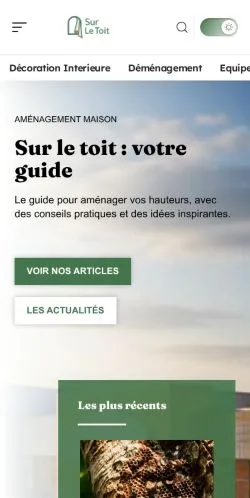 스폰서 기사 게재 매체로 등록된 Sur Le Toit 사이트 미리보기